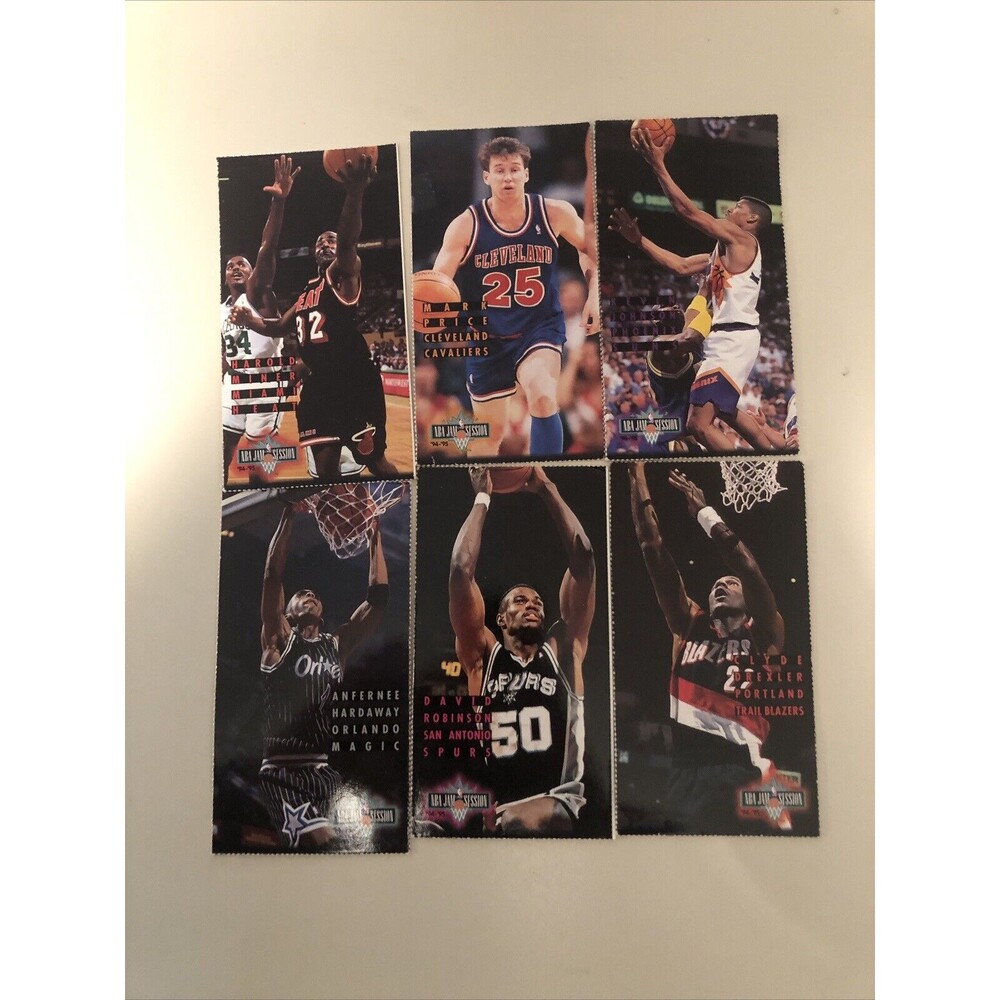 Fleer NBA Jam Session Oversized card Lot of 6 D. Robinson-K. Johnson etc.